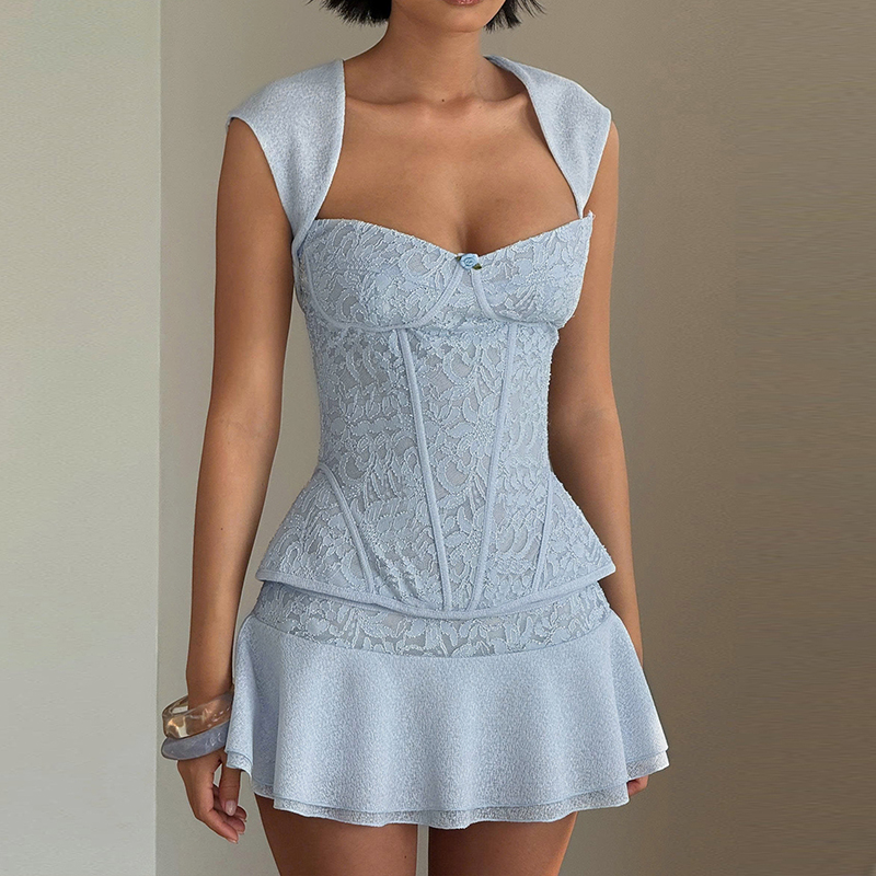 Embroidery In The Piece - Summer Hollow Chic Outfit Women's Sexy