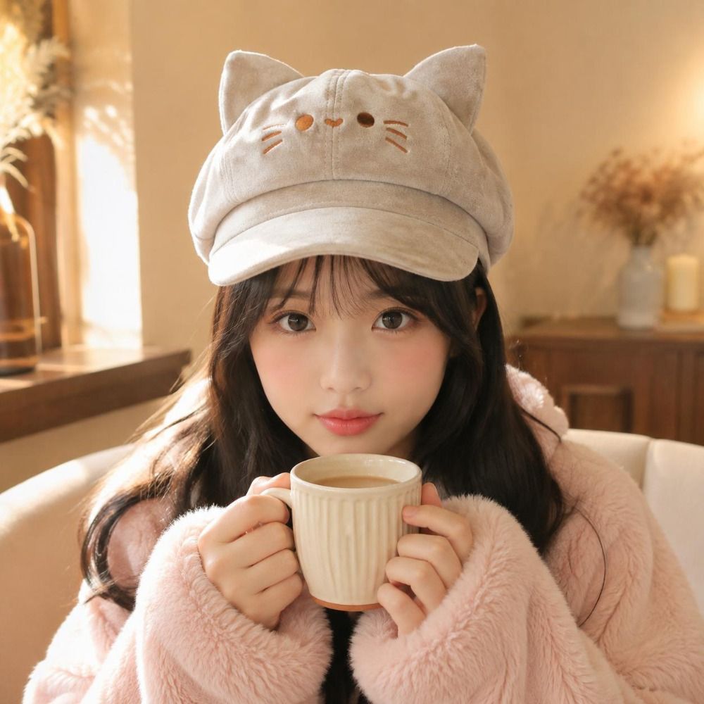 Embroidery Artist - Fashion Embroidery Embroidered Cat Ears Beret