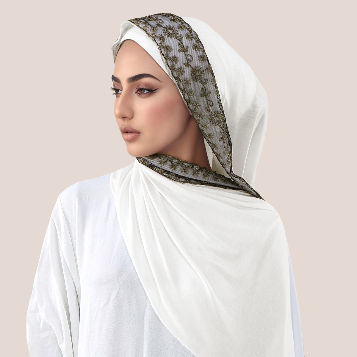 Lace Embroidery Cotton Jersey  - Embroidery Jersey recension och pris