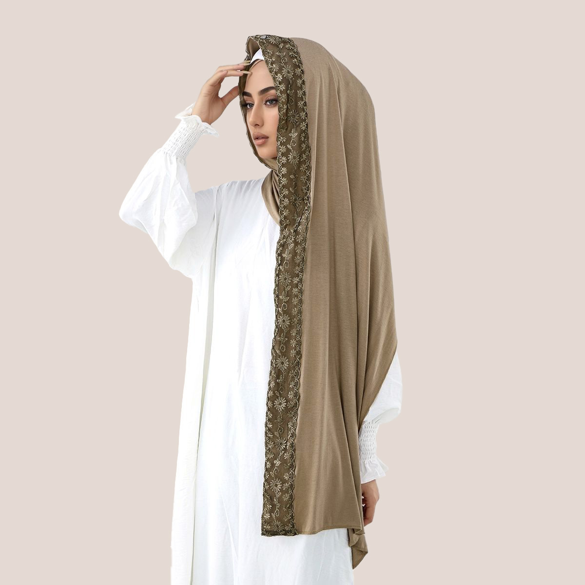 Lace Embroidery Cotton Jersey  - Embroidery Jersey recension och pris
