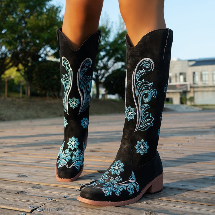 Retro Women Boot Fashion Women - Embroidery On Leather recension och pris