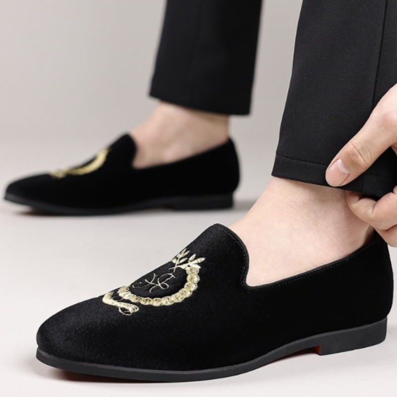 Luxury Designer Loafers Suede  - Embroidery On Leather recension och pris