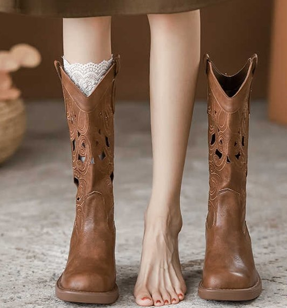 Fashion Retro Elegant Brown Co - Embroidery On Leather recension och pris