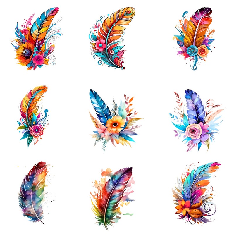 Colorful Feather Bohemian Iron - Embroidery Patch recension och pris