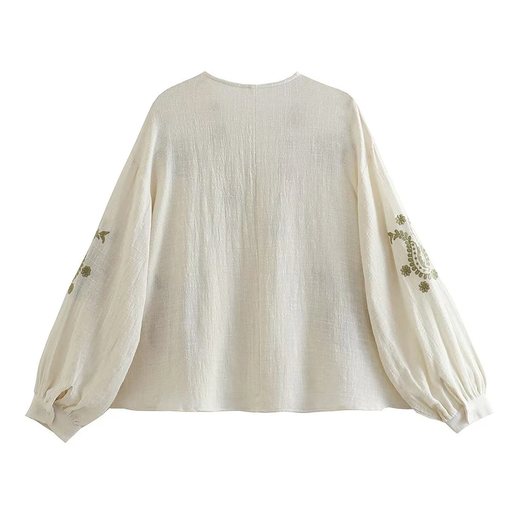Womens New Loose Cotton Embroi - Embroidery Blouse recension och pris