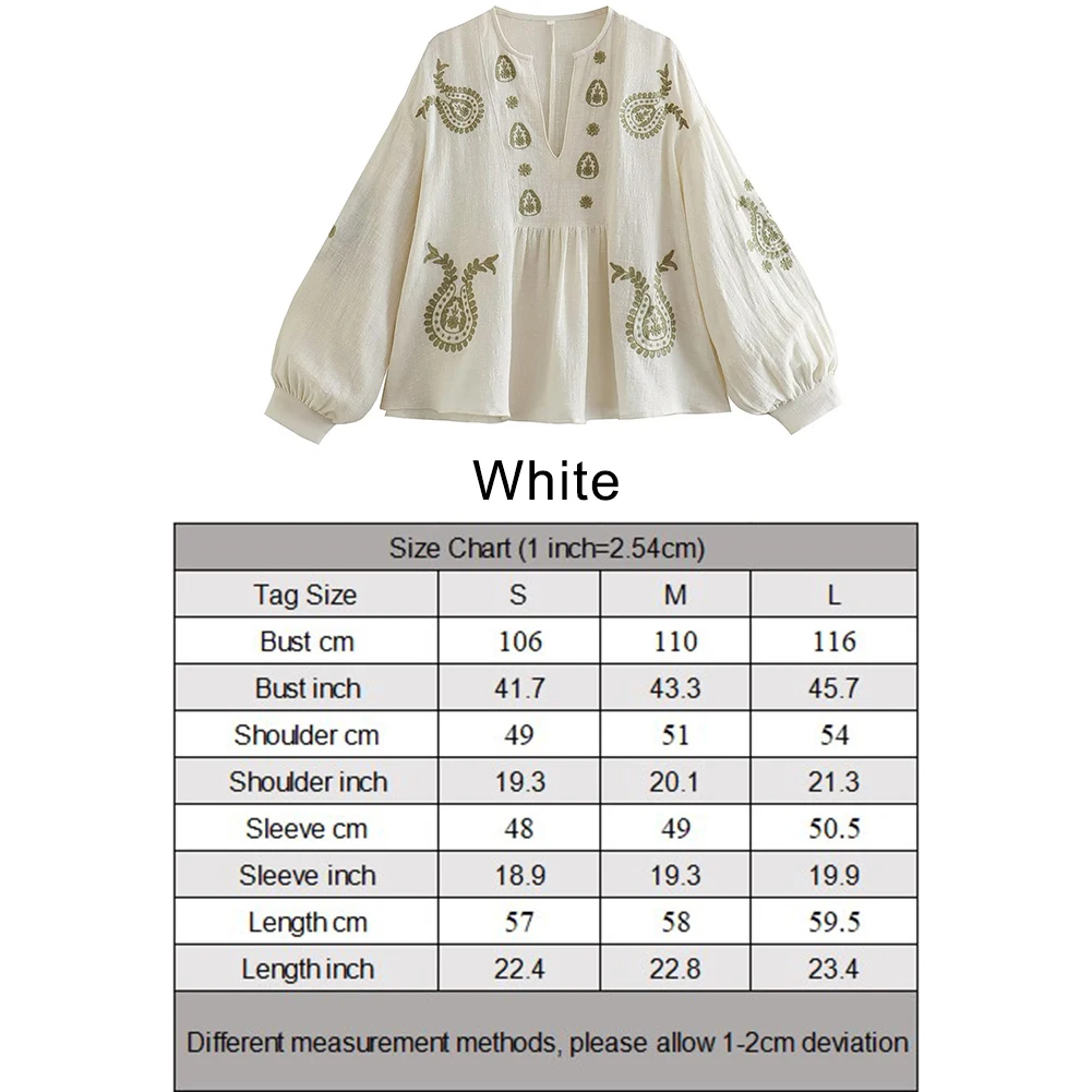 Womens New Loose Cotton Embroi - Embroidery Blouse recension och pris