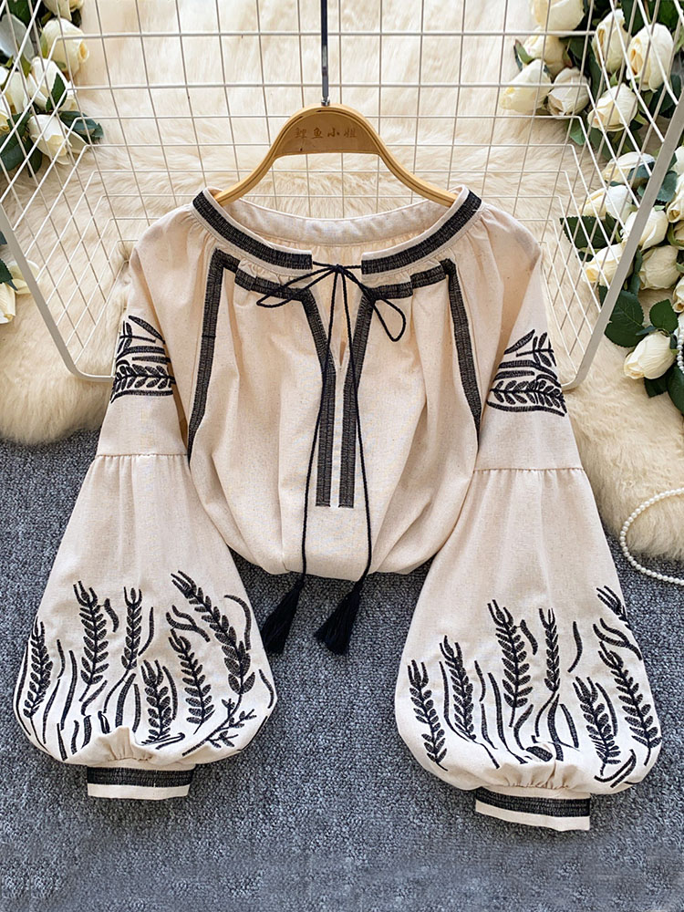 Women Bohemian-style Blouse Em - Embroidery Blouse recension och pris