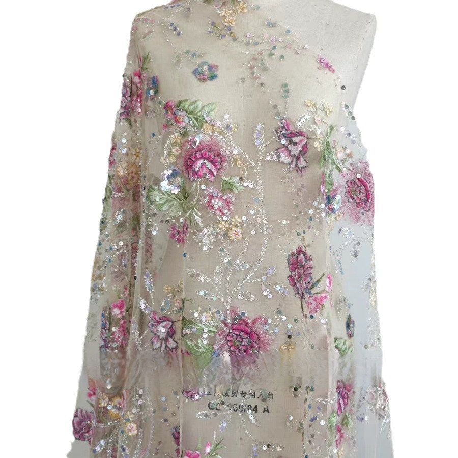 1M 120Cm Wide Luxury Beaded La - Embroidery Jersey recension och pris