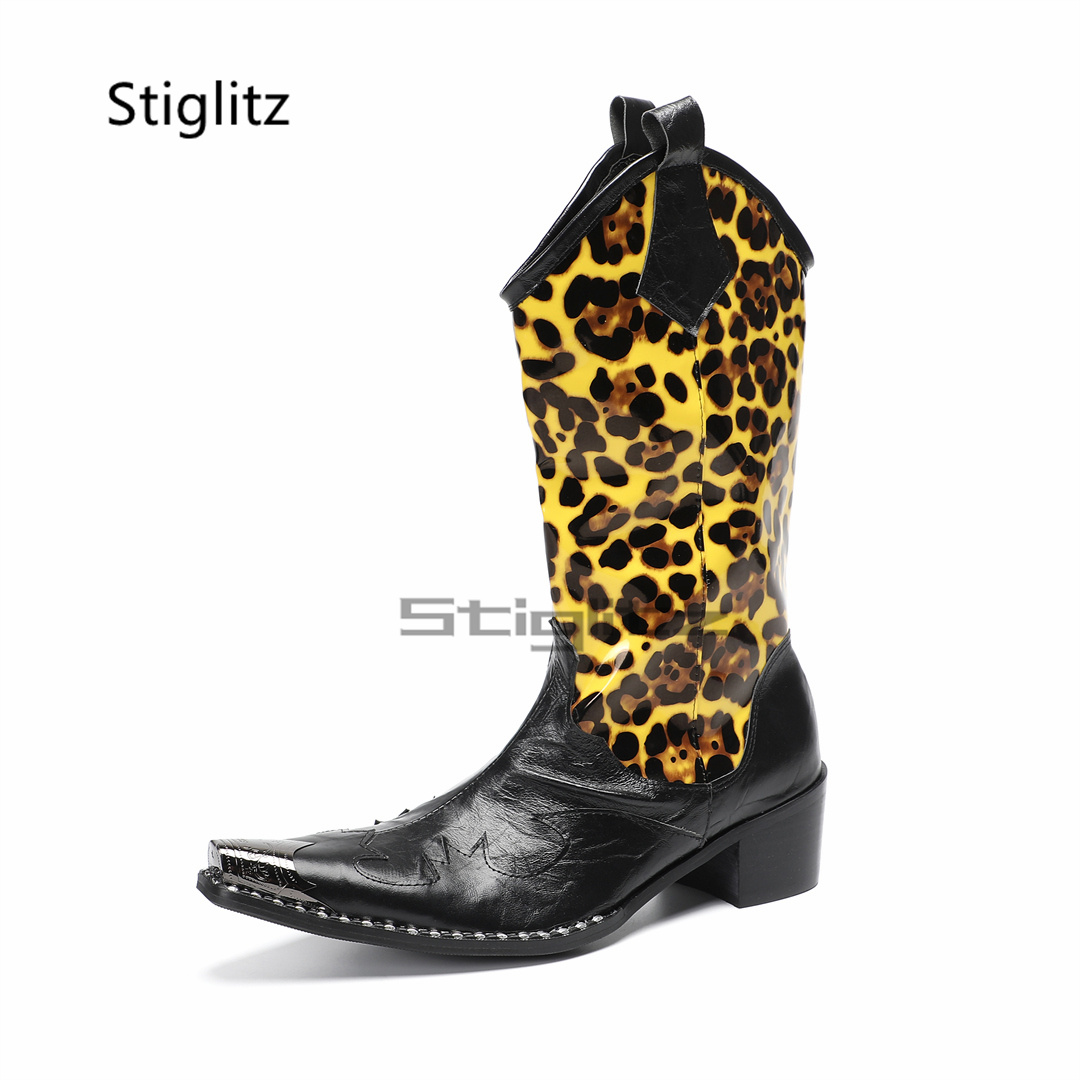 Men's Leopard Print Riding Boo - Embroidery On Leather recension och pris