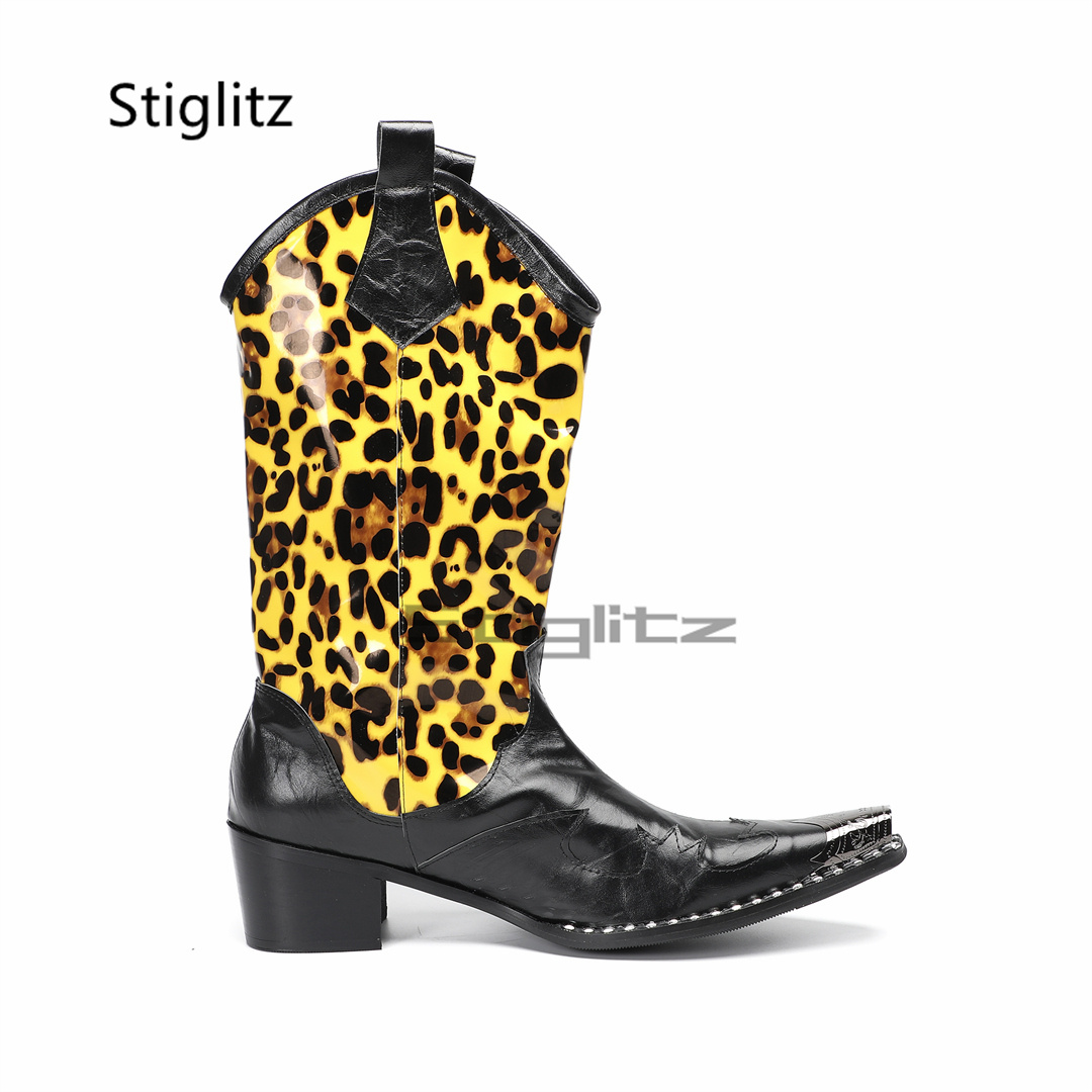 Men's Leopard Print Riding Boo - Embroidery On Leather recension och pris