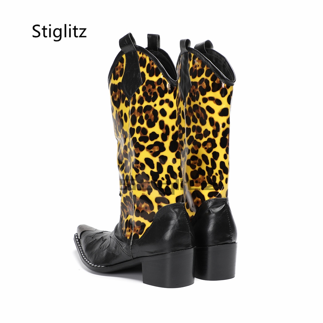 Men's Leopard Print Riding Boo - Embroidery On Leather recension och pris