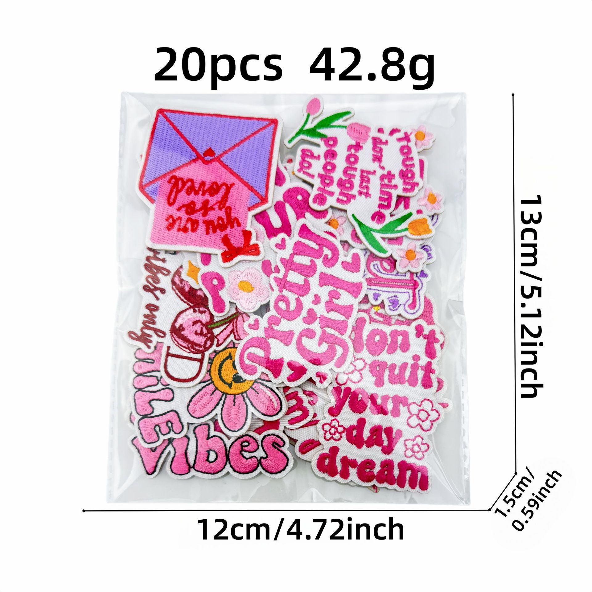 Pink Aesthetic Embroidery Patc - Embroidery Quote recension och pris