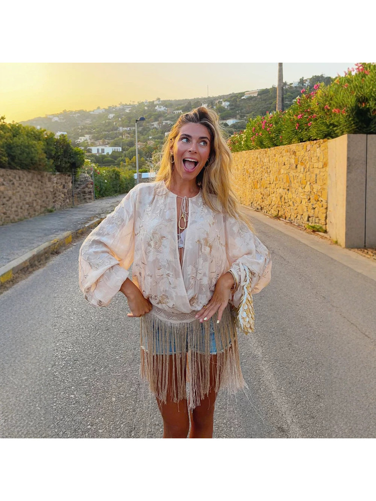 QICHE 2026 Summer Women Bohemi - Embroidery Blouse recension och pris