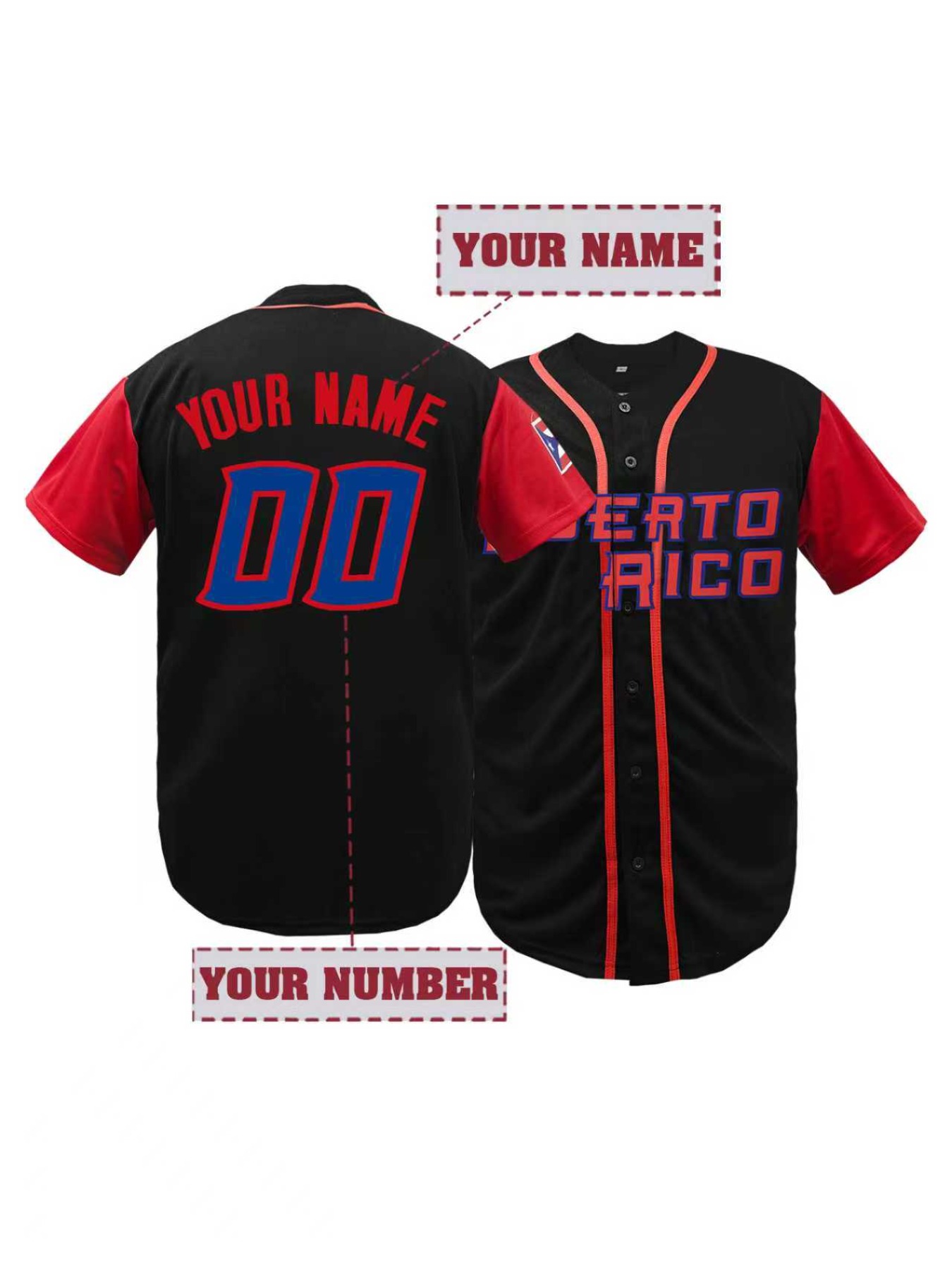 Men's Personalized Name And Nu - Embroidery Jersey recension och pris