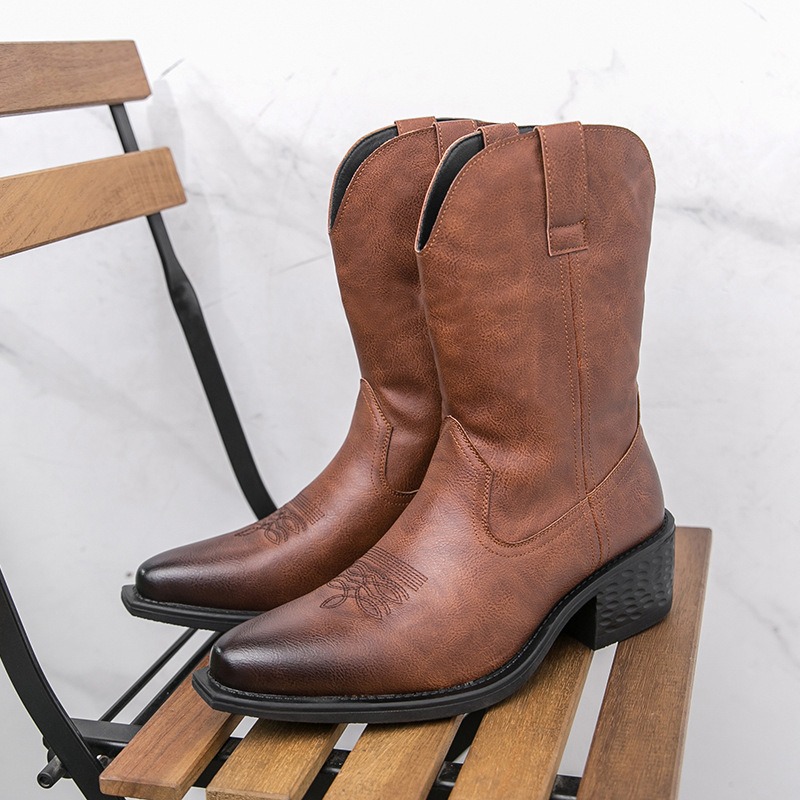 Men Boots Classic Embroidery W - Embroidery On Leather recension och pris