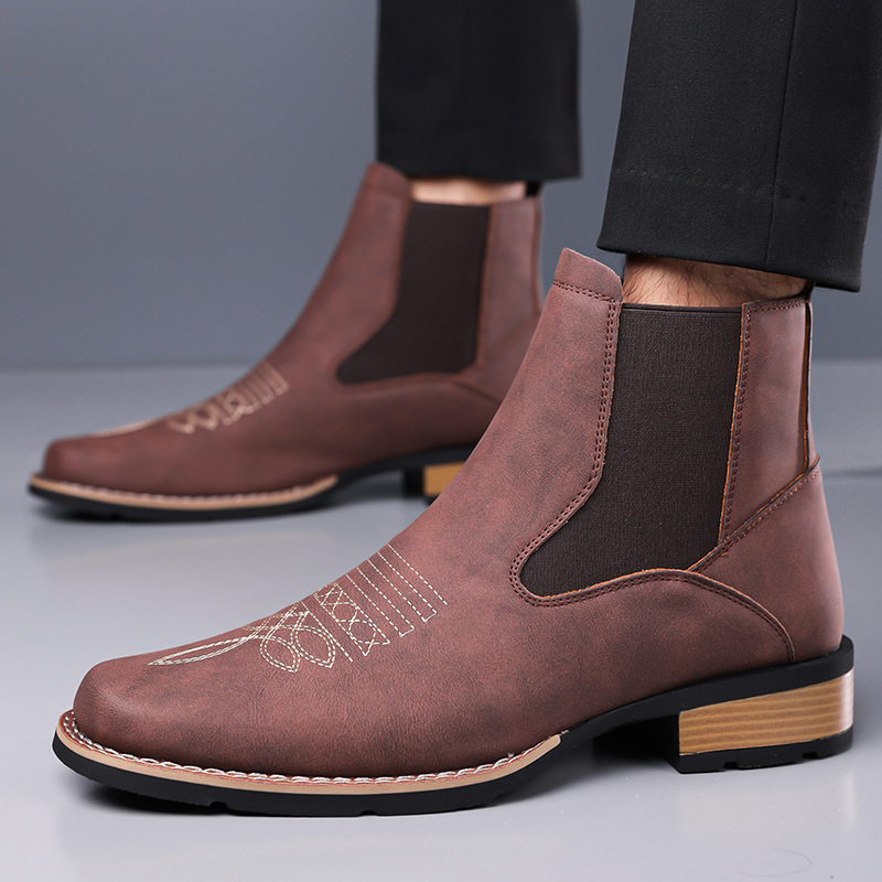 Men's Chelsea Boots High Quali - Embroidery On Leather recension och pris