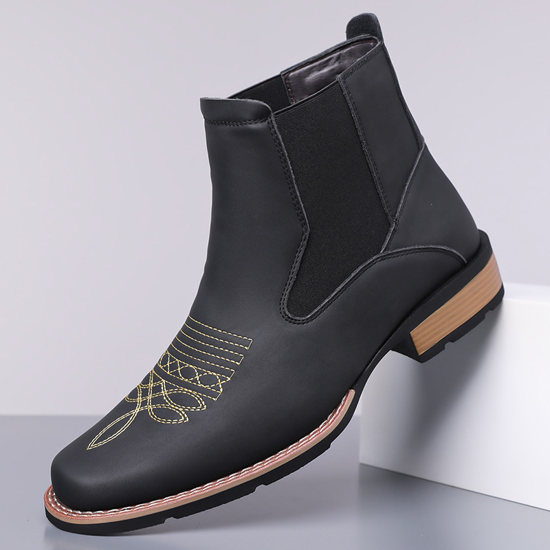 Men's Chelsea Boots High Quali - Embroidery On Leather recension och pris