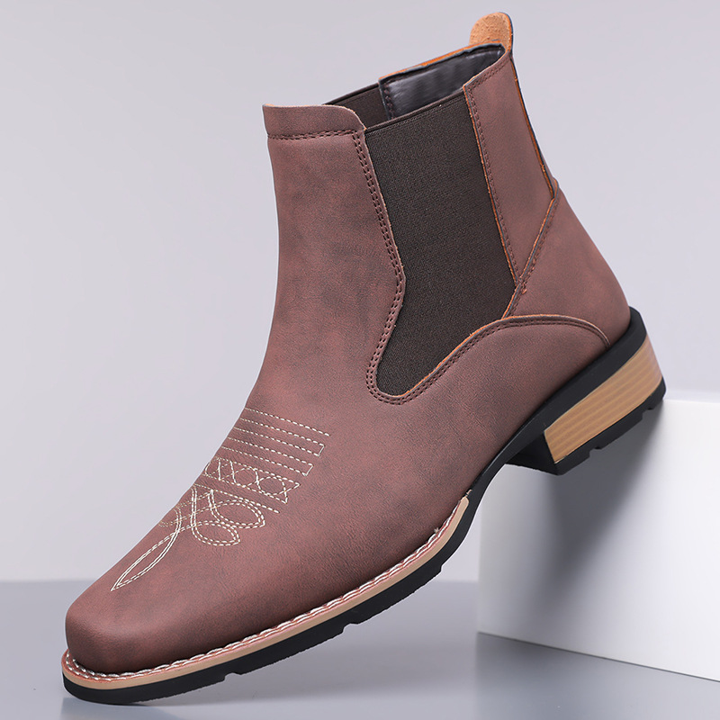 Luxury Men's Chelsea Boots Hig - Embroidery On Leather recension och pris
