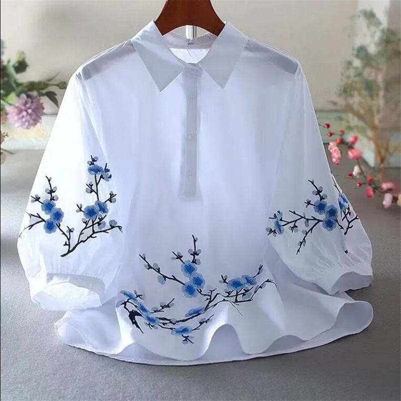 White Embroidered Shirt Women  - Embroidery Blouse recension och pris
