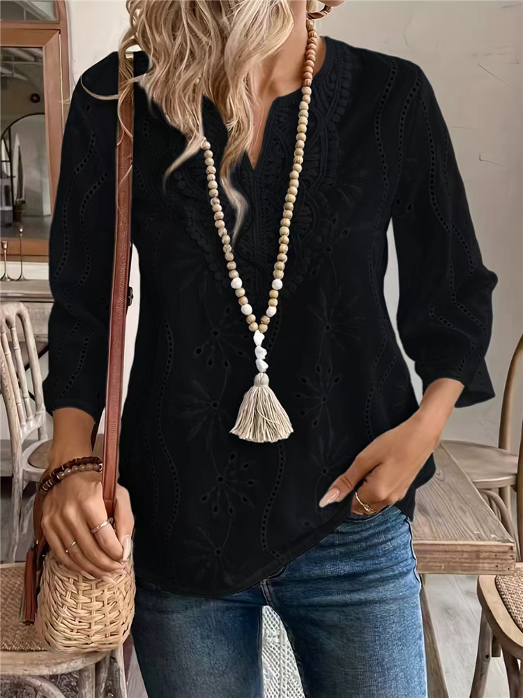 Women's White Shirt Summer Top - Embroidery Blouse recension och pris