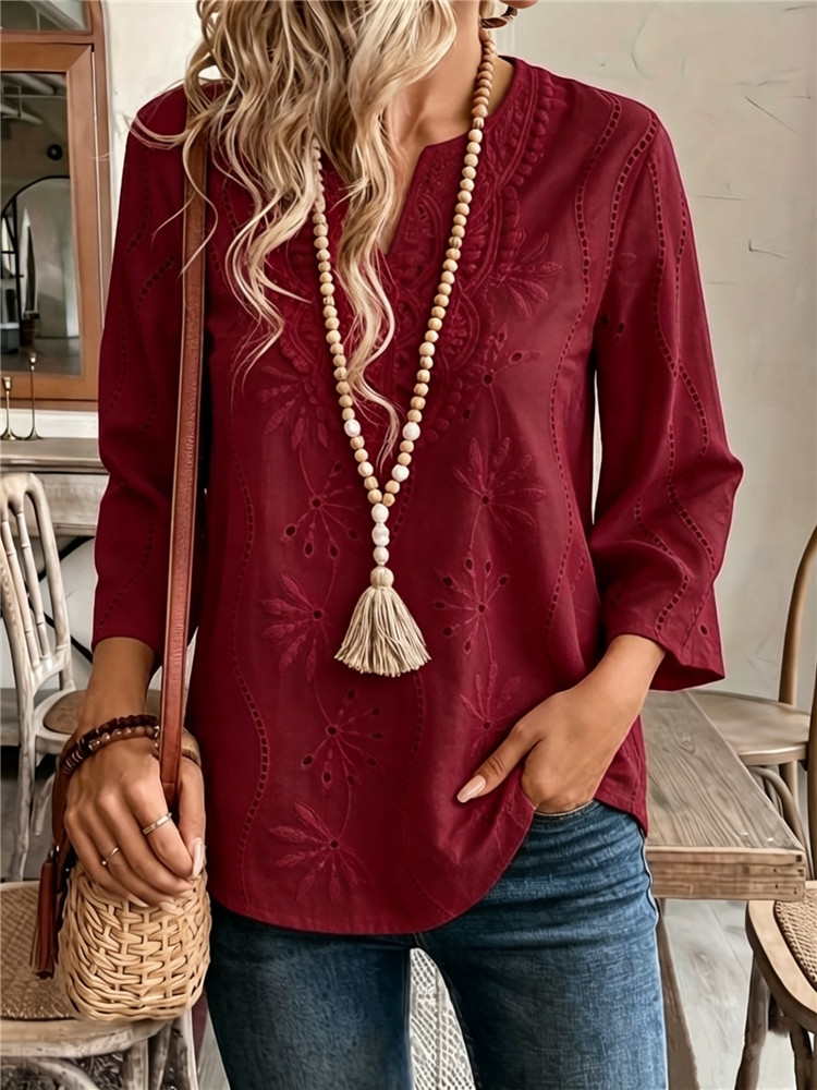 Women's White Shirt Summer Top - Embroidery Blouse recension och pris